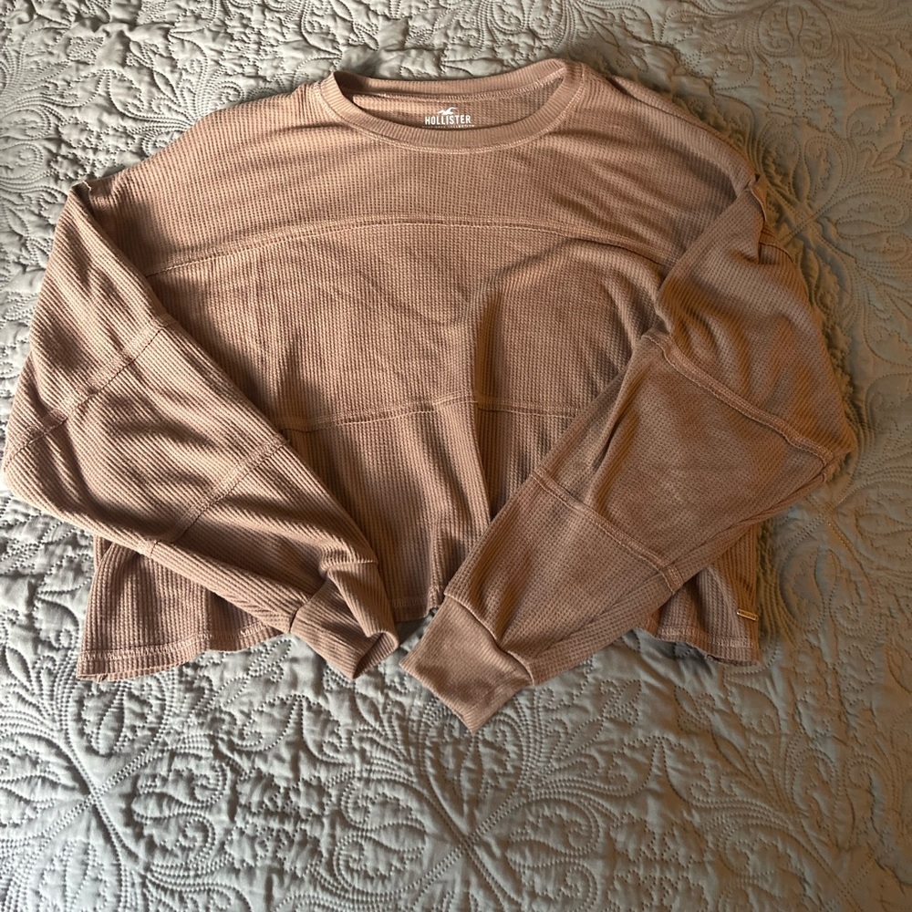 Hollister Long Sleeve Cropped Shirt Relaxed Fit Size Large